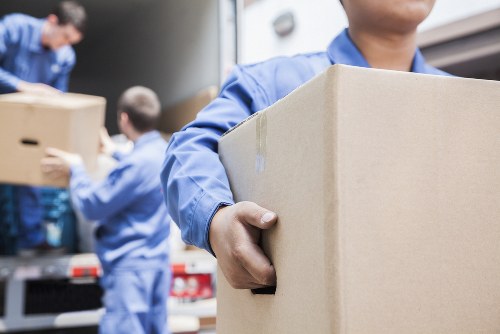 Removal van and moving boxes prepared for a Bermondsey property move