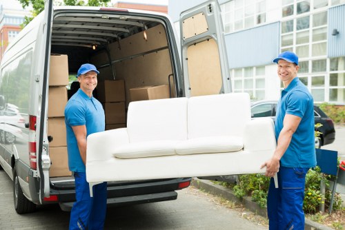 Professional house removals team preparing a Bermondsey home move