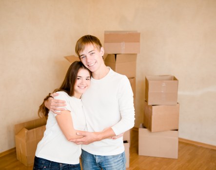 Moving boxes and furniture arranged for a local Bermondsey relocation