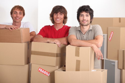 Removals team loading belongings from a Bermondsey flat