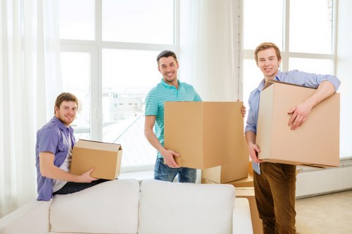 Smooth relocation scene with Bermondsey movers handling belongings